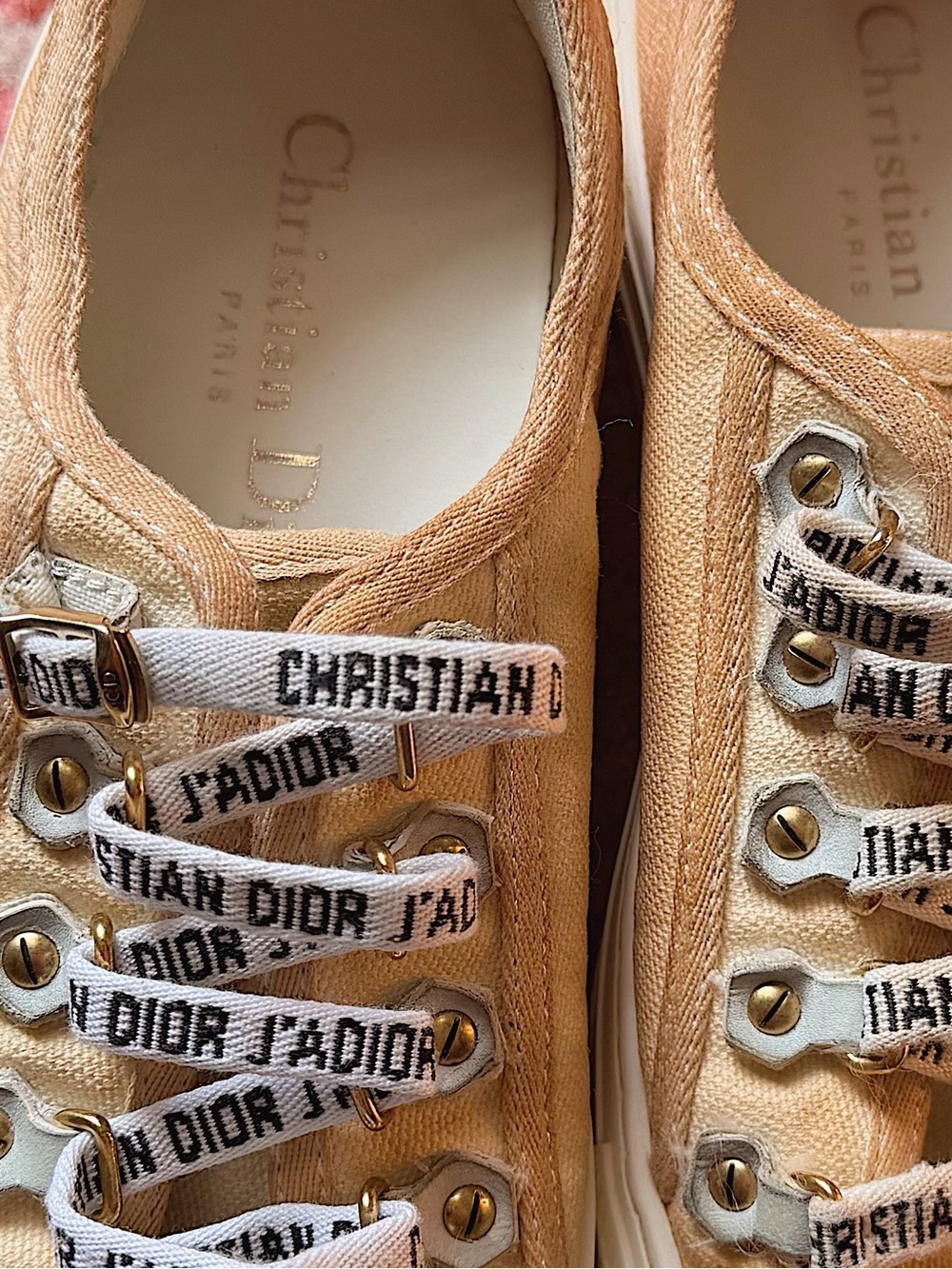 Christian Dior Walk'N'Dior low-top Tan Canvas sneakers - Picture 8 of 8